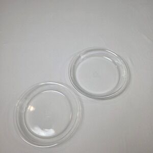 Pyrex Pie Plate Set 2 9 Inch Clear‎ Glass 209 Vintage Bakeware Round Oven Safe